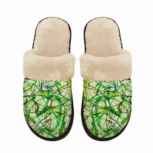 Men Go Green Fuzzy Slippers