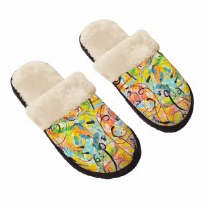 Men Good Vibes Leaks Fuzzy Slippers