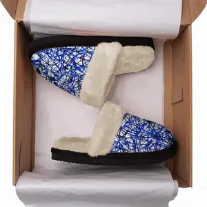 Men Blue Blood Fuzzy Slippers