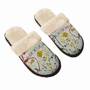 Men Ellipsis Fuzzy Slippers