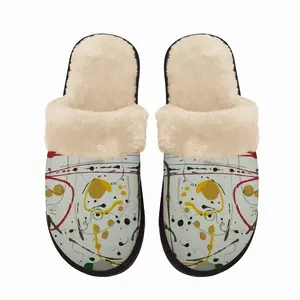 Men Ellipsis Fuzzy Slippers