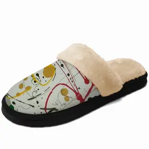 Men Ellipsis Fuzzy Slippers