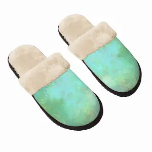 Men Green Clouds Fuzzy Slippers