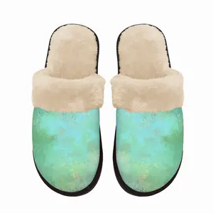 Men Green Clouds Fuzzy Slippers