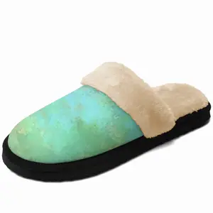 Men Green Clouds Fuzzy Slippers