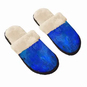 Men Symphony In Blue Fuzzy Slippers