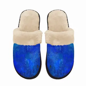 Men Symphony In Blue Fuzzy Slippers