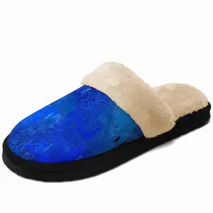 Men Symphony In Blue Fuzzy Slippers