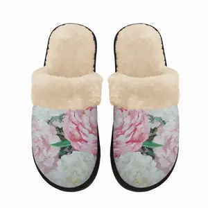 Men Large Peony Palette Knife Fuzzy Slippers