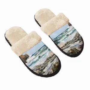 Men Wind And Waves Fuzzy Slippers