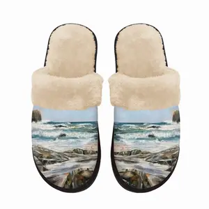 Men Wind And Waves Fuzzy Slippers