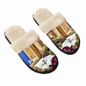 Men Santorini Oia Maisonette Fuzzy Slippers