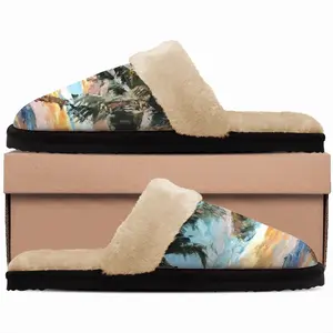 Men Paradise Palms Fuzzy Slippers