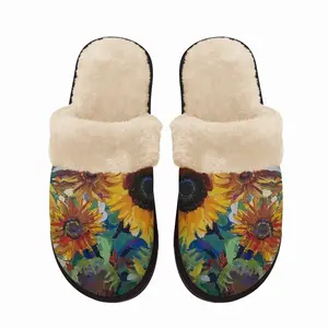 Men The Sunflowers Fuzzy Slippers