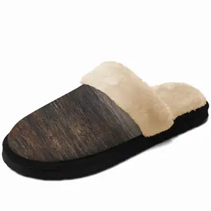 Men Rustic Wood Fuzzy Slippers