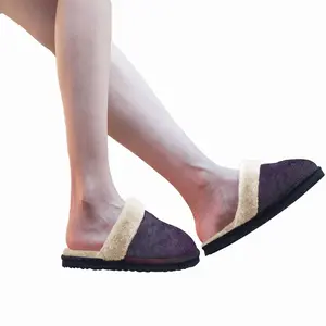 Men Purple Illusion Fuzzy Slippers