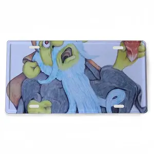 Baby Blue Beard Wizard License Plate