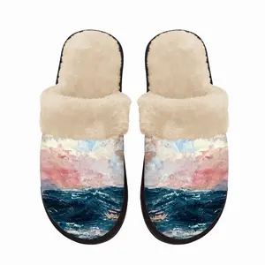 Men Sunset Sea Fuzzy Slippers