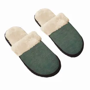 Men Weathered Teal Fuzzy Slippers