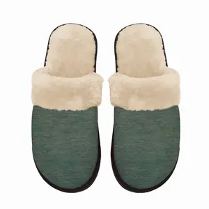 Men Weathered Teal Fuzzy Slippers