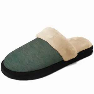 Men Weathered Teal Fuzzy Slippers