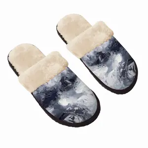 Men Charcoal Sky Fuzzy Slippers