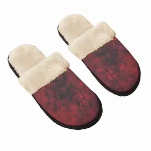 Men Burst Of Red Fuzzy Slippers