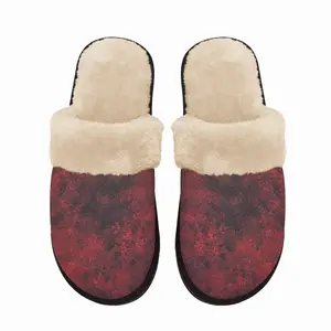 Men Burst Of Red Fuzzy Slippers