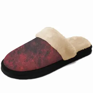 Men Burst Of Red Fuzzy Slippers