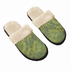 Men Hammered Green Fuzzy Slippers