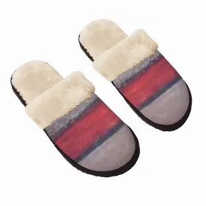 Men Red Divide Fuzzy Slippers