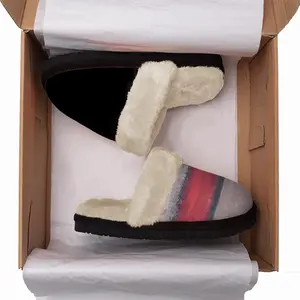 Men Red Divide Fuzzy Slippers