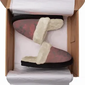 Men African Red Fuzzy Slippers