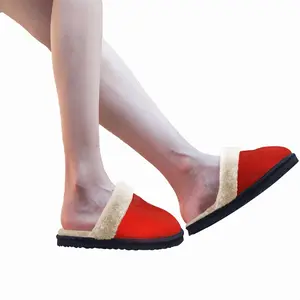 Men Red Horizon Fuzzy Slippers