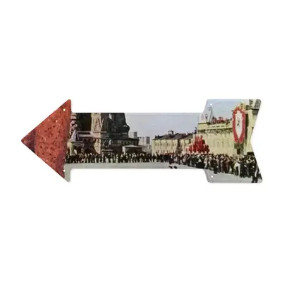 Lady In Red Square Arrow Iron Painting