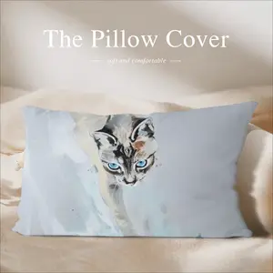 Cat With Fish Polyester Pillow (Rectangle, Multi-Size)