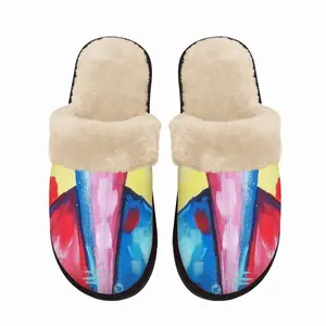 Men African Mask Family Fuzzy Slippers