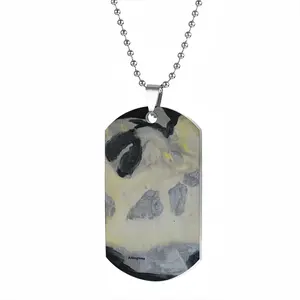 Bird In Silver And Black Dog Tag Pendant