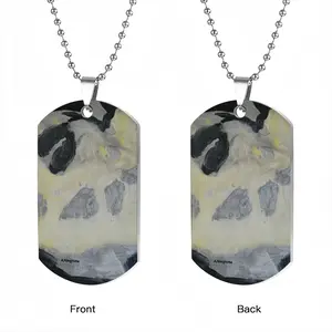 Bird In Silver And Black Dog Tag Pendant