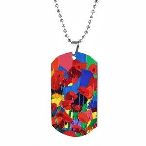 Poppies Dog Tag Pendant