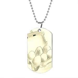 6 Eier Im Karton Six Eggs In The Cardboard Dog Tag Pendant