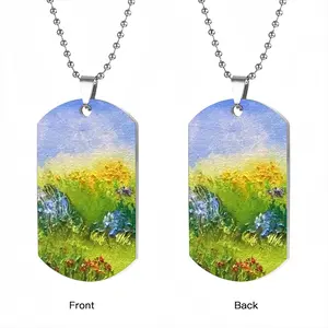 Field Along The Roadside Dog Tag Pendant