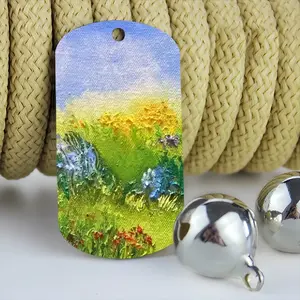 Field Along The Roadside Dog Tag Pendant