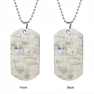 White Medina Dog Tag Pendant