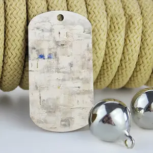 White Medina Dog Tag Pendant