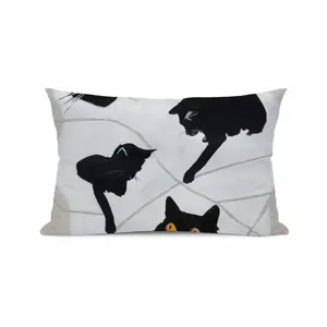 Cats With Thread Polyester Pillow (Rectangle, Multi-Size)