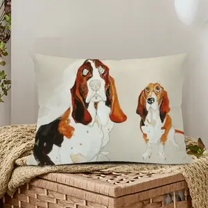 Basset Polyester Pillow (Rectangle, Multi-Size)