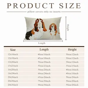 Basset Polyester Pillow (Rectangle, Multi-Size)