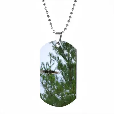 Blue Joy In Flight Dog Tag Pendant