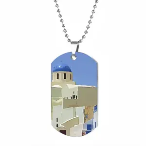 Santorini Oia Church Dog Tag Pendant